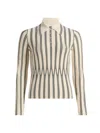 Zimmermann Rebellion Striped Polo In Cream Stripe In Neutral