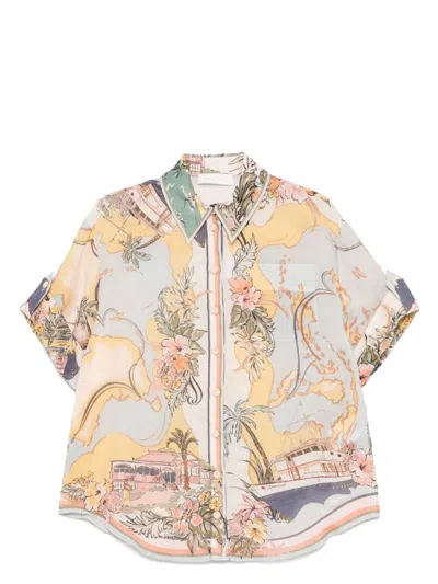 ZIMMERMANN WOMEN'S TALLOW RELAXED SHIRT | SIZE 2 | 1785TROUSER253 COLOR NAUMP