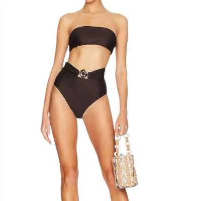 Zimmermann Women's Tiggy Circle Link Two Piece Bikini Swimsuit In Chocolate Brown