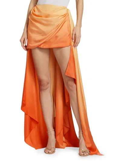 ZIMMERMANN WOMEN'S TRANQUILLITY GRADIENT SILK HIGH-LOW MINI SKIRT