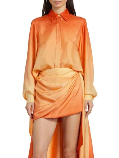 ZIMMERMANN WOMEN'S TRANQUILLITY GRADIENT SILK SCARF SHIRT