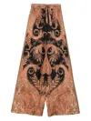 Zimmermann Multicolor Pants With Belt And All-over Paisley Motif In Silk Woman In Black