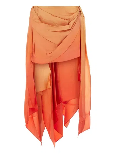 ZIMMERMANN WOMEN'S TWO-TONE SILK TRANQUILLITY MINI SKIRT | SIZE 1 | 1187SS243 COLOR REDFLD