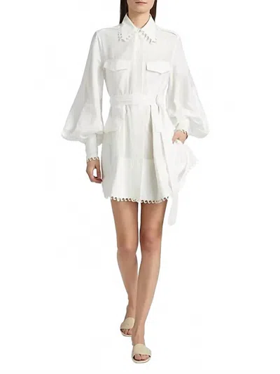 Zimmermann Women's Utility Mini Dress In Ivory In White