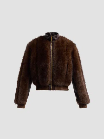 Zimmermann Women's Valiant Faux Fur Jacket In Brown