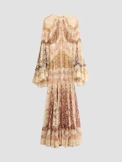 Zimmermann Valiant Panelled Gown In Brown