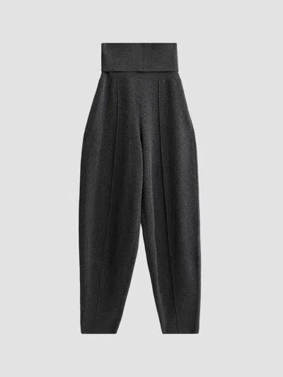 Zimmermann Valiant Knit Barrel Pant In Black