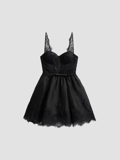 Zimmermann Women's Valiant Lace-trim Mini Dress In Black