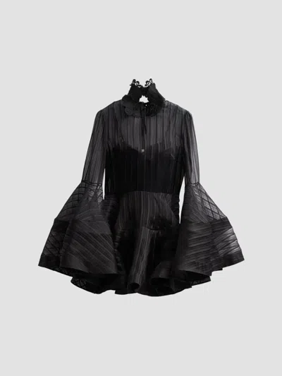 Zimmermann Women's Valiant Lantern Mini Dress In Black