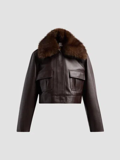 Zimmermann Women's Valiant Leather Jacket In Brown