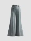 Zimmermann Valiant Structured Wide Flared Pants In Blue