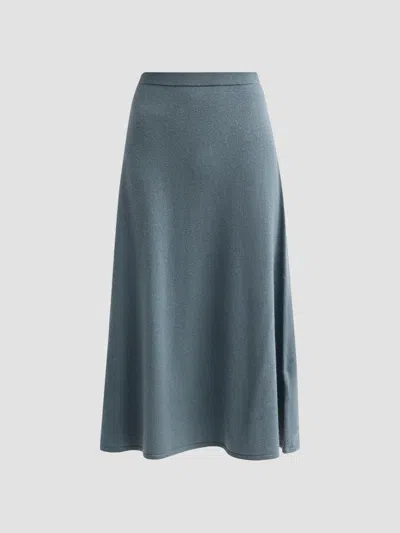 Zimmermann Women's Valiant Wool-cashmere Midi Skirt In Deco Blue