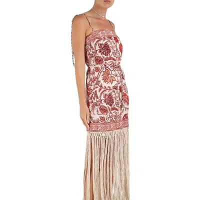 Zimmermann Vitali Fringe Maxi-dress In Sepia Floral