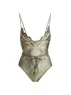 Zimmermann Wanderlust Belted Embellished Scalloped Printed Swimsuit In Multi