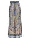 Zimmermann Wanderlust Multicolor Pants With Elastic Drawstring Waist And All-.over Print In Silk Woman In Multi