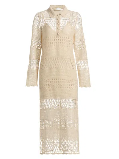 Zimmermann Women's Wanderlust Sun Crochet Maxi Dress In Neutral