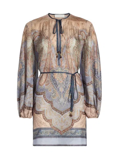 Zimmermann Women's Wanderlust Tunic Minidress In Brown