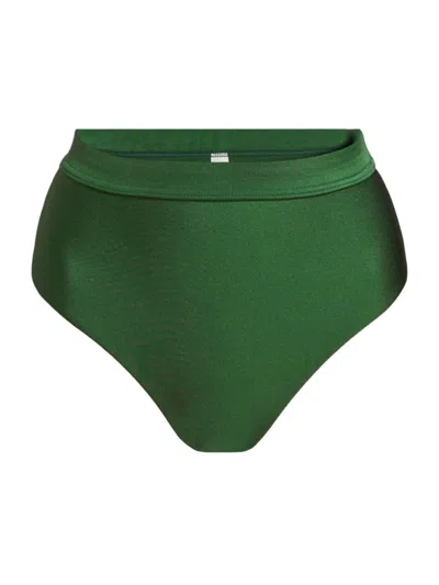 Zimmermann Women's Waverly High-rise Bikini Bottom In Emerald