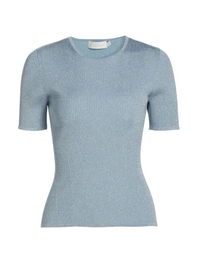 Zimmermann Women's Waverly Rib-knit T-shirt In Blue