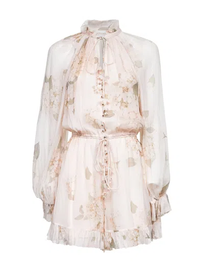 Zimmermann Women White Hydrangea Viscose Balance Playsuit
