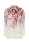 Zimmermann Crush Pleated Floral-print Crepon Blouse In Multi