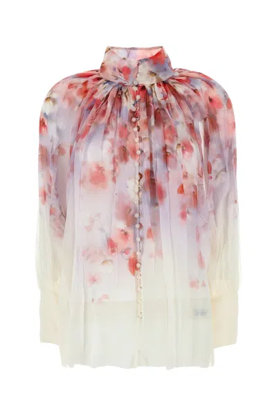 Zimmermann Women White Viscose Crush Blouse In Multi