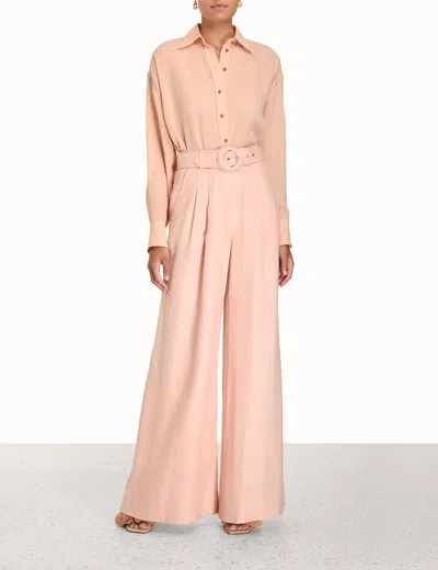 Zimmermann Women's Wonderland Button Up Shirt In Blush In Gold