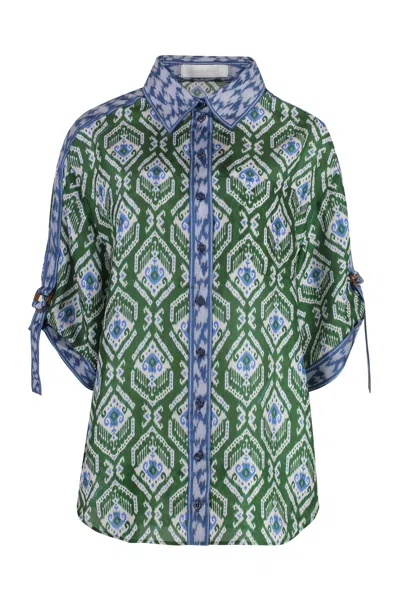 ZIMMERMANN WOMEN'S WYLE PRINTED SILK BLOUSE TOP