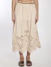 Zimmermann Wylie Cream Colored Midi Skirt Women In Ivory