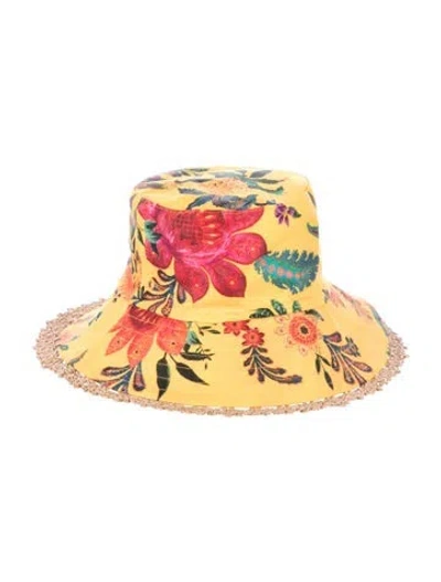 Pre-owned Zimmermann Women's Yellow Cotton  Bucket Hat