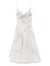 Zimmermann Crush Belted Twist-front Embellished Floral-print Linen And Silk-blend Organza Midi Dress