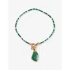 Zimmermann Womens Antique Gold Malachite Ore 16ct Gold-plated Brass Malachite Pendant Necklace In Multi