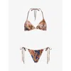 Zimmermann Womens Aster Floral Spliced Bikini Set Xs In Black