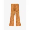 Zimmermann Womens Biscuit Coco Lace Flared Woven Trousers Xs