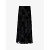 Zimmermann Womens Black Burnout Velvet Wide-leg High-rise Woven-blend Trousers In Black
