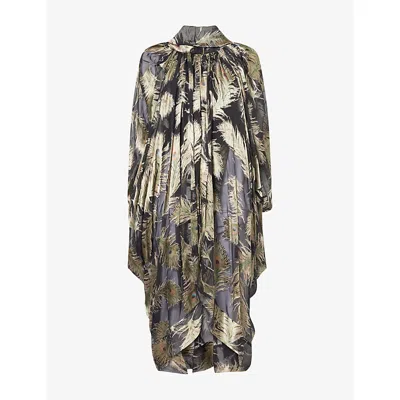 Zimmermann Womens Black Feather Ascent Burn Silk Chemise