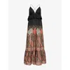 Zimmermann Rhiannon Ruffled Paisley-print Silk Midi Dress In Black Paisley