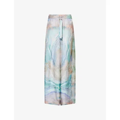 ZIMMERMANN WOMENS ZIMMERMANN ILLUMINATE WIDE-LEG SILK JOGGING BOTTOMS