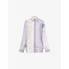 Zimmermann Mixed-print Shirt With Button Front In Blue