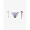 Zimmermann Womens Chambray Floral Awaken Tie-side Bikini Bottoms In Blue