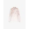 Zimmermann Womens Cream Aviary Floral Billow Woven Blouse