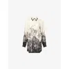 Zimmermann White Floral And Paisley Print Shirt With Contrasting Trim In Multi