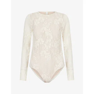 Zimmermann Womens Cream Long-sleeve Lace Bodysuit Xs
