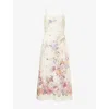 Zimmermann Womens Cream Multi Floral Alchemy Floral-print Linen Midi Dress In Multi