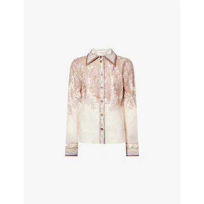 Zimmermann Womens Cream Paisley Alchemy Floral Woven Shirt In Multi