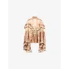 Zimmermann Womens Burnout Floral Satin Blouse Cream Paisley In Neutral