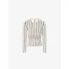 Zimmermann Womens  Rebellion Striped Knitted Polo Shirt In White