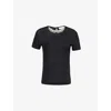 Zimmermann Womens Black Crush Embellished Linen-jersey T-shirt In Black
