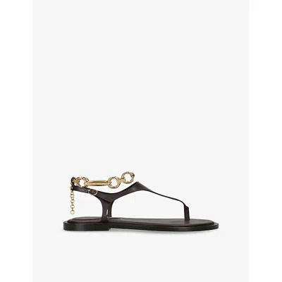 Zimmermann Wild Embellished Leather Sandals