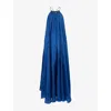 Zimmermann Womens Dark Cobalt Aster Gathered-bead Silk Maxi Dress In Multi
